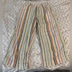 striped wide leg pants